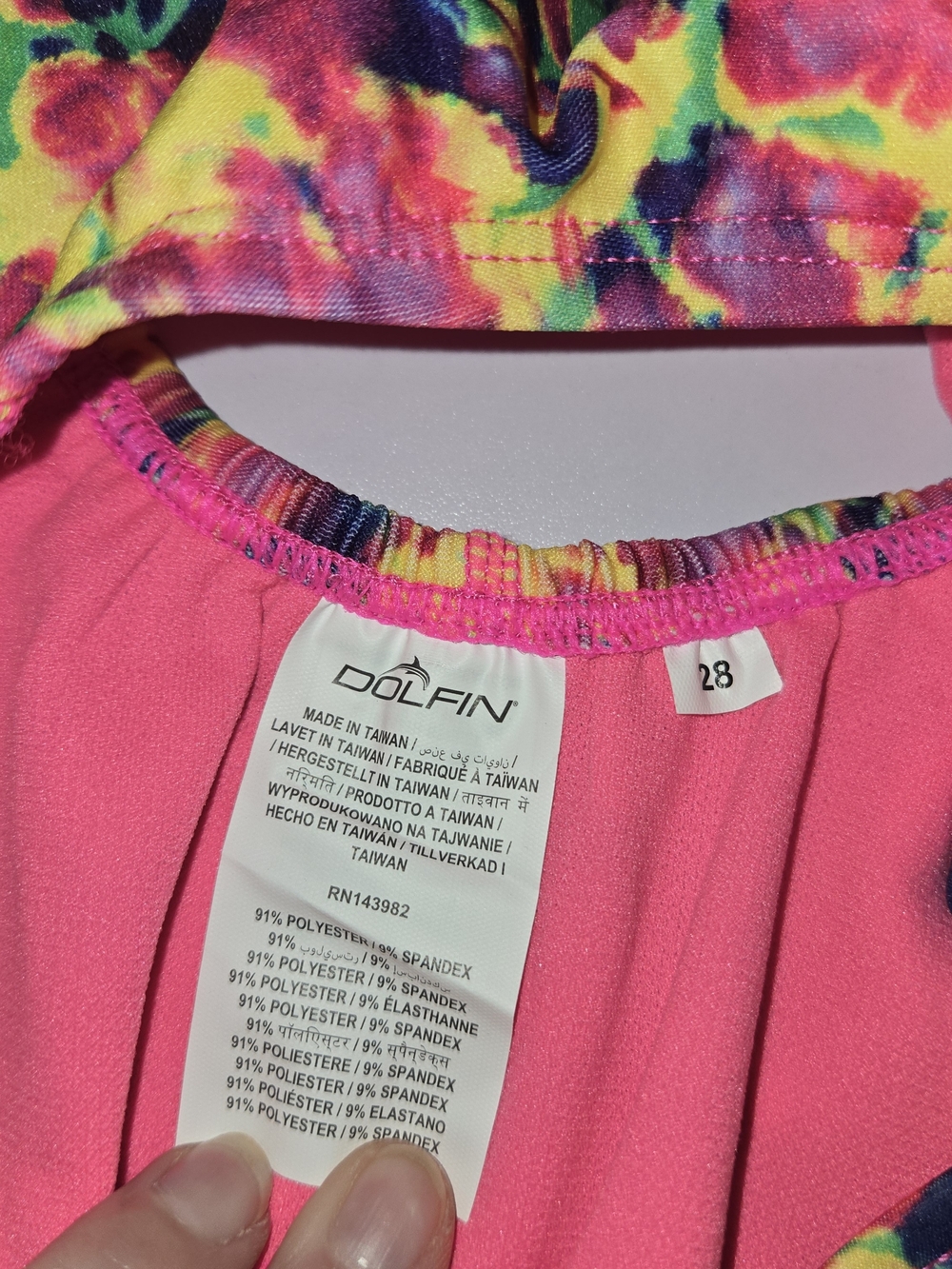 Girls' Pink Multi Floral One-Piece Swimsuit - Picture 9 of 10